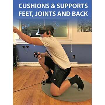 ProxiMat | ProxiOne | Grey | Standard | VR Virtual Reality Chaperone Safety Mat | 8' to 10' Room Scale | for HTC Vive, Oculus Rift Quest, Playstation PSVR, Pimax 5K 8K, Valve Index Headset …