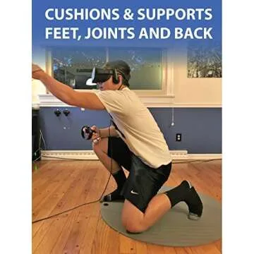 ProxiMat | ProxiOne | Grey | Standard | VR Virtual Reality Chaperone Safety Mat | 8' to 10' Room Scale | for HTC Vive, Oculus Rift Quest, Playstation PSVR, Pimax 5K 8K, Valve Index Headset …