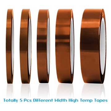Selizo High Temp Heat Tape Set: 5 Pack for Sublimation & Repairs