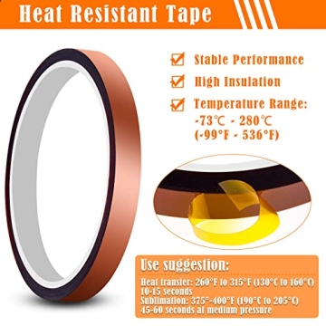 Selizo High Temp Heat Tape Set: 5 Pack for Sublimation & Repairs