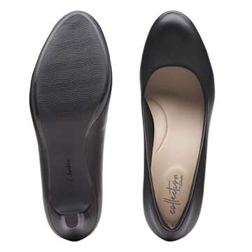 Clarks Women's Adriel Viola Dress Pump, Black Leather, 10