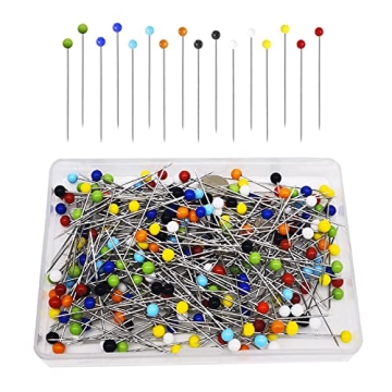 Urmspst 250PCS Colored Glass Head Sewing Pins