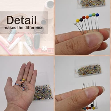 Urmspst 250PCS Colored Glass Head Sewing Pins