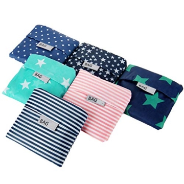 Eco-Friendly Reusable Grocery Bags 6-Pack Durable Lightweight