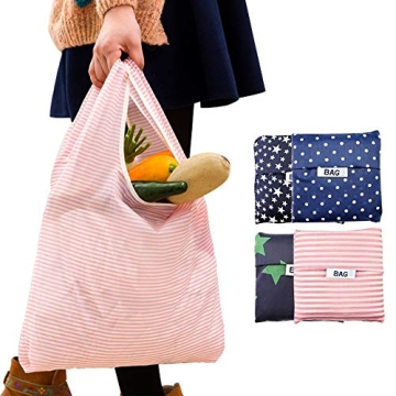 Eco-Friendly Reusable Grocery Bags 6-Pack Durable Lightweight