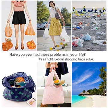 Eco-Friendly Reusable Grocery Bags 6-Pack Durable Lightweight