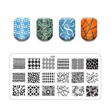 Finger Angel 16 PCS Designs Nail Art Stamping Stamp Plates with Template Holder Set Manicure Tools Nail Art Templates Stencils Decorations Tips