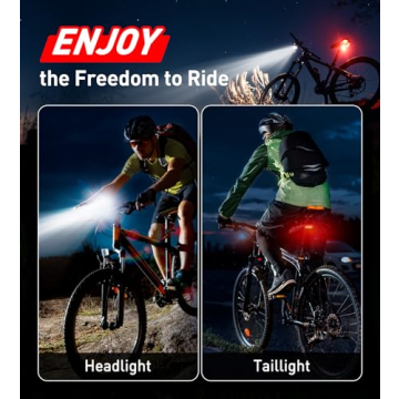 Enhanced Bike Light Set - 5400mAh Headlight & Taillight