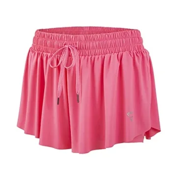 luogongzi 2 in 1 Flowy Hiking Shorts Women Gym Yoga Athletic Running Workout Girls Spandex Cute Clot...