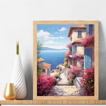 Natuyalo Town Scenery Paint by Numbers Kit - Easy DIY Paint by Numbers for Beginners