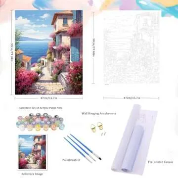 Natuyalo Town Scenery Paint by Numbers for Adults