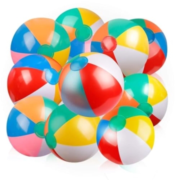 Coogam Inflatable Beach Ball Classic Rainbow Color Birthday Pool Party Favors Summer Water Toy Fun P...