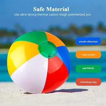 Coogam Inflatable Beach Balls for Summer Fun and Parties