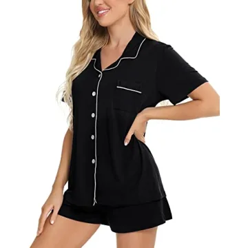 SWOMOG Women's Soft Button Down Pajama Set - Cozy Sleepwear