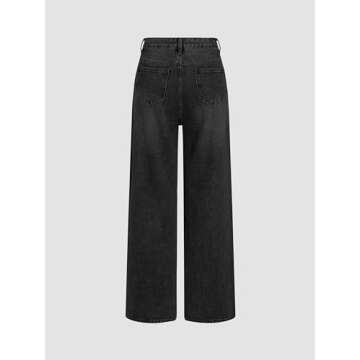 CIDER Wide Leg Jeans for Women High Waisted Denim Pants Boyfriend Jeans Trendy Casual Summer Bottom Black