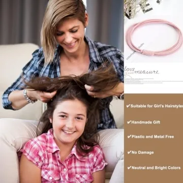 WDGROW No Dmamage Hair Ties for Girls,Women,Men,Large Pony tails Hair Ties,Handmade Bracelets, Hair Tie for Thick Curly Hair,20Pcs,4-1 Design,Hair Elastics (Slight blue)