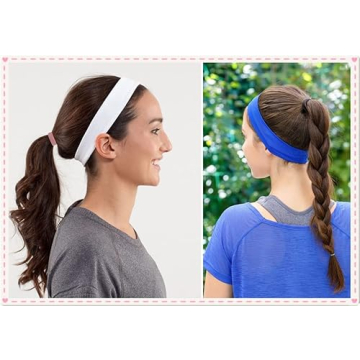 WDGROW No Dmamage Hair Ties for Girls,Women,Men,Large Pony tails Hair Ties,Handmade Bracelets, Hair Tie for Thick Curly Hair,20Pcs,4-1 Design,Hair Elastics (Slight blue)