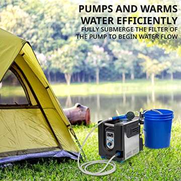 Hike Crew Portable Propane Water Heater & Shower Pump w/Built-in Battery | Compact Outdoor Cleaning ...