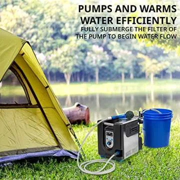 Hike Crew Portable Propane Water Heater & Shower Pump w/Built-in Battery | Compact Outdoor Cleaning ...