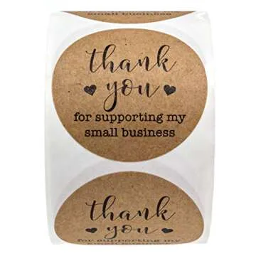 2" Round Kraft Thank You for Supporting My Small Business Stickers / 500 Brown Kraft Customer Appreciation Labels/Natural Kraft Small Business Envelope Seals/Made in The USA