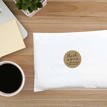 2" Round Kraft Thank You for Supporting My Small Business Stickers / 500 Brown Kraft Customer Appreciation Labels/Natural Kraft Small Business Envelope Seals/Made in The USA