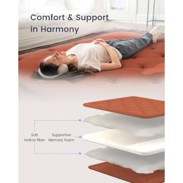 ZonLi Futon Mattress Queen 100% Cotton 2.5" Thick