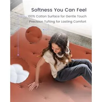 ZonLi Futon Mattress Queen 100% Cotton 2.5" Thick