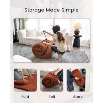 ZonLi Futon Mattress Queen 100% Cotton 2.5" Thick