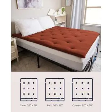 ZonLi Futon Mattress Queen 100% Cotton 2.5" Thick