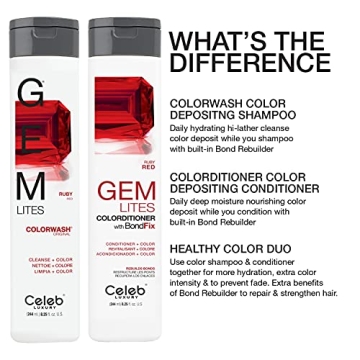Gem Lites Ruby Red Colorwash, Vibrant Hair Care Shampoo