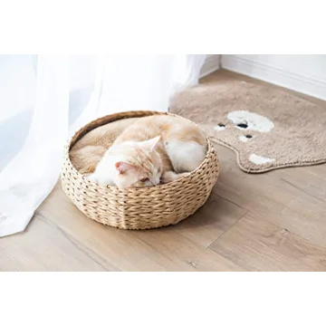 PetPals Round Cat Bed with Plush Pillow for Ultimate Comfort