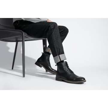 Vostey Mens Boots Motorcycle Casual Boots for Men Waterproof Chukka Boots Mens