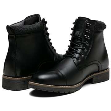 Vostey Mens Boots Motorcycle Casual Boots for Men Waterproof Chukka Boots Mens