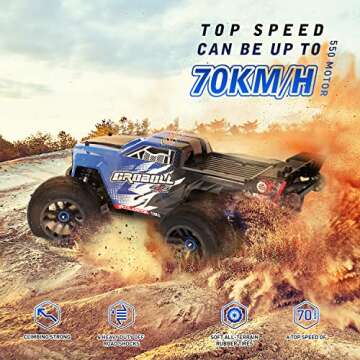 CROBOLL 1:14 Fast RC Cars for Adults, Top Speed 50-70KMH, Hobby Remote Control Car, 4X4 Large Monste...