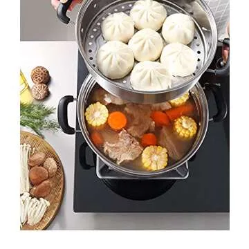 Beeiee Steamer for cooking,Steamer pot,9 Quart,Steamer cookware,Vegetable steamer,Dumpling steamer,Veggie steamer,Food Steamer,Cooking steamer,Egg steamer,Stainless steel
