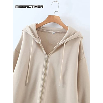MISSACTIVER Vintage Oversized Zip Up Hoodie for Women