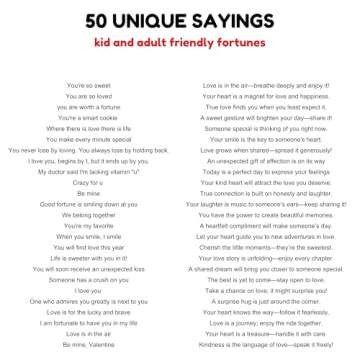 4E's Novelty Valentine Fortune Cookies (50 Pcs) - Fortune Cookies Individually Wrapped Bulk with 50 Valentine Messages, Valentine Treats for Kids Party, Non Candy Treats, 2025 Updated Version