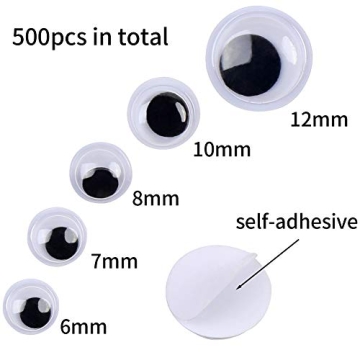 DECORA 500 Self-Adhesive Wiggle Eyes for Crafting Fun