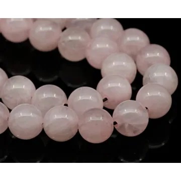 Natural Rose Quartz Beaded Choker, Genuine Pink Crystal Necklace, Fancy Gemstone Choker, 8mm Beads, ...