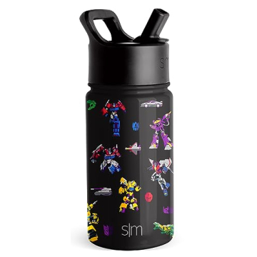 Simple Modern Transformers Kids Water Bottle with Straw Lid | 14oz Insulated Stainless Steel Cup
