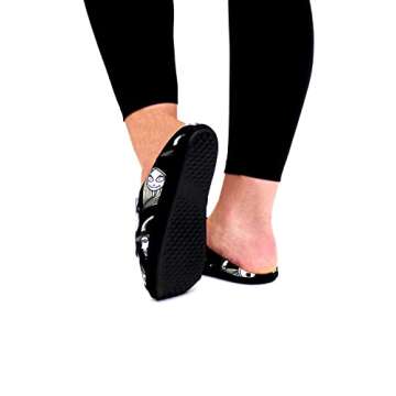 Disney The Nightmare Before Christmas Jack Sally Adult Women's Scuff Slide On Slippers (Medium, Black)