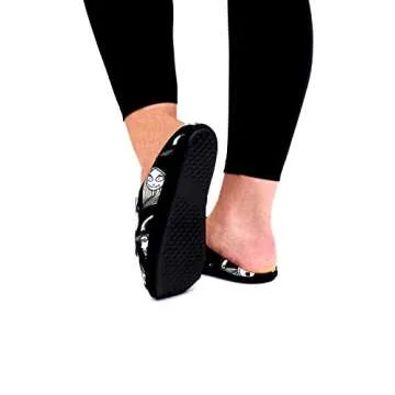 Disney The Nightmare Before Christmas Jack Sally Adult Women's Scuff Slide On Slippers (Medium, Black)