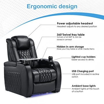 Weilianda Leather Recliner: Comfort & Functionality for Home Theaters