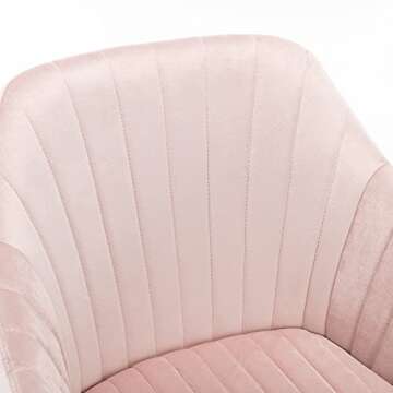 SSLine Velvet Home Office Chair,Middle Back Elegant Modern Swivel Desk Chair on Wheels,Swivel Shell Chair Vanity Chair with 5 Wheels and Arm for Home Study Living Room Bedroom