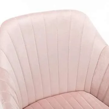 SSLine Velvet Home Office Chair,Middle Back Elegant Modern Swivel Desk Chair on Wheels,Swivel Shell Chair Vanity Chair with 5 Wheels and Arm for Home Study Living Room Bedroom