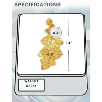 MEIYACA Stud Pearl Earrings For Women Gold Oak Leaf 18K Gold Plated Brass 925 Sterling Silver Posts Natural Jewelry Trendy Gifts