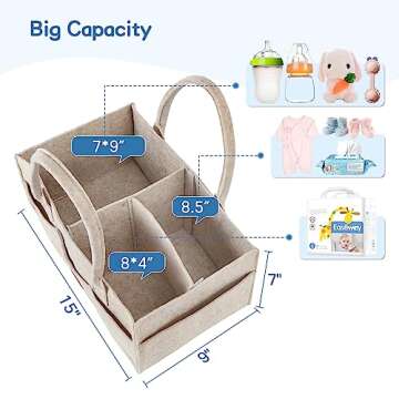 Maliton Diaper Caddy Organizer for Baby - Diaper Holder Organizer for Changing Table, Nursery Storag...