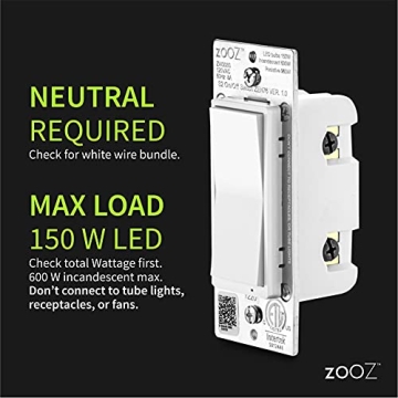 Zooz Z-Wave Long Range On Off Switch for Smart Homes