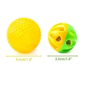 CHIWAVA 48 Pack Plastic Noisy Cat Toy Balls with Bell Kitten Chases Toy 8 Type Assorted Color Size
