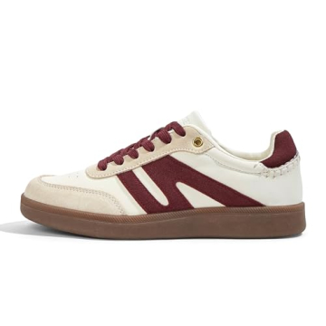 LUCKY STEP Women Classic Retro Fashion Sneakers - Stylish Genuine Leather Footwear